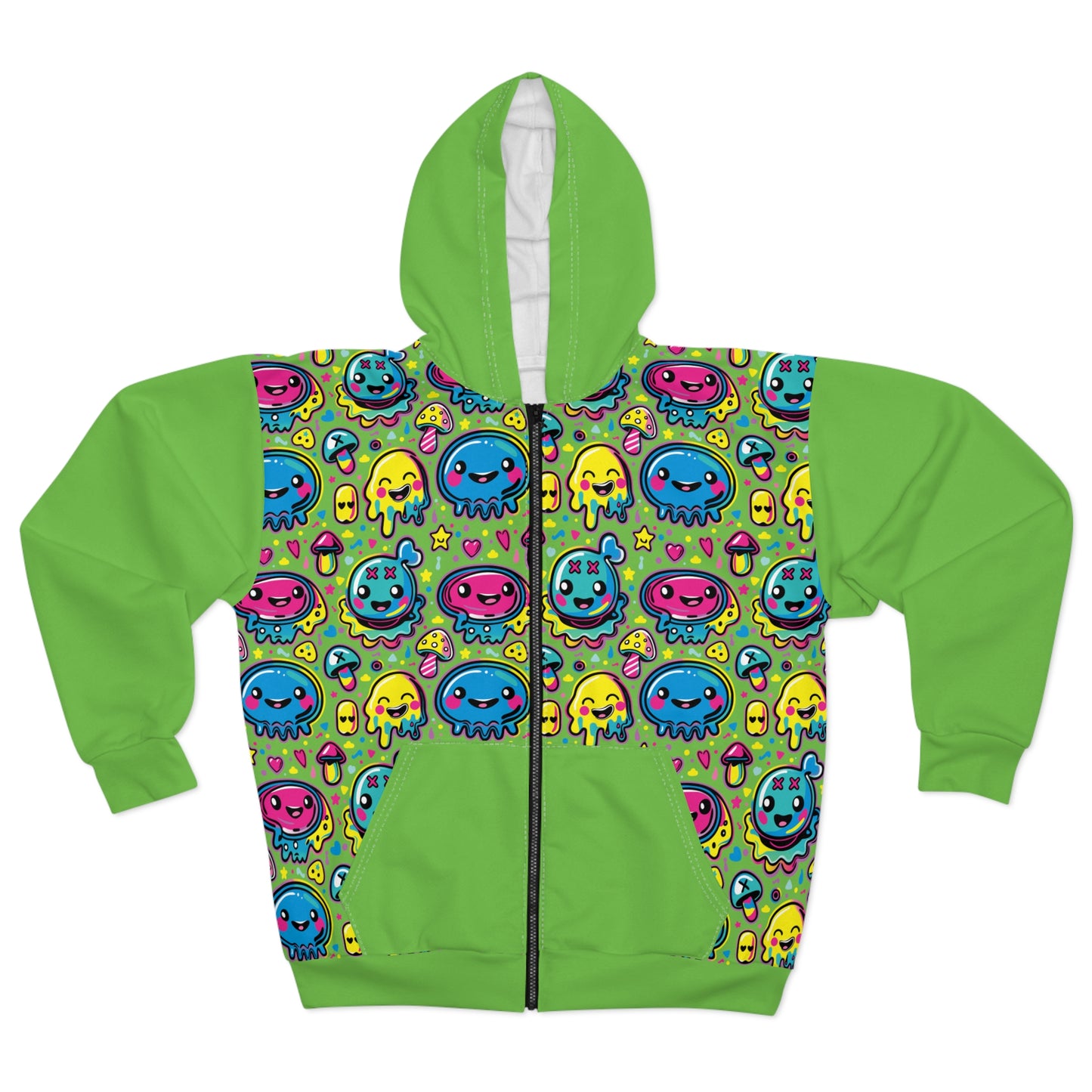 Fifth Hour of Mischief Fizzbrewed Oozelings on Unisex Zip Hoodie (AOP)