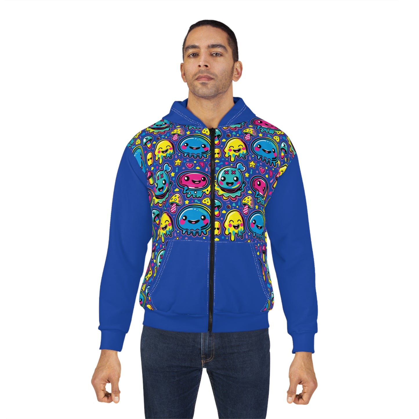 Third Hour of Mischief Slushborn Oozelings on Unisex Zip Hoodie (AOP)