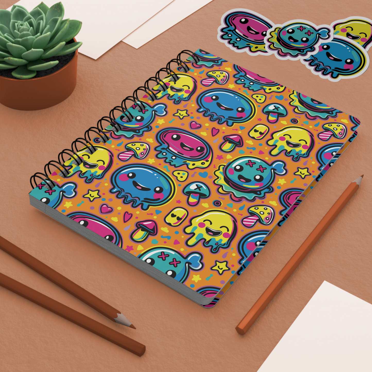 Eighth Hour of Mischief Stringpulled Oozelings Scrawls on Spiral Bound Journal