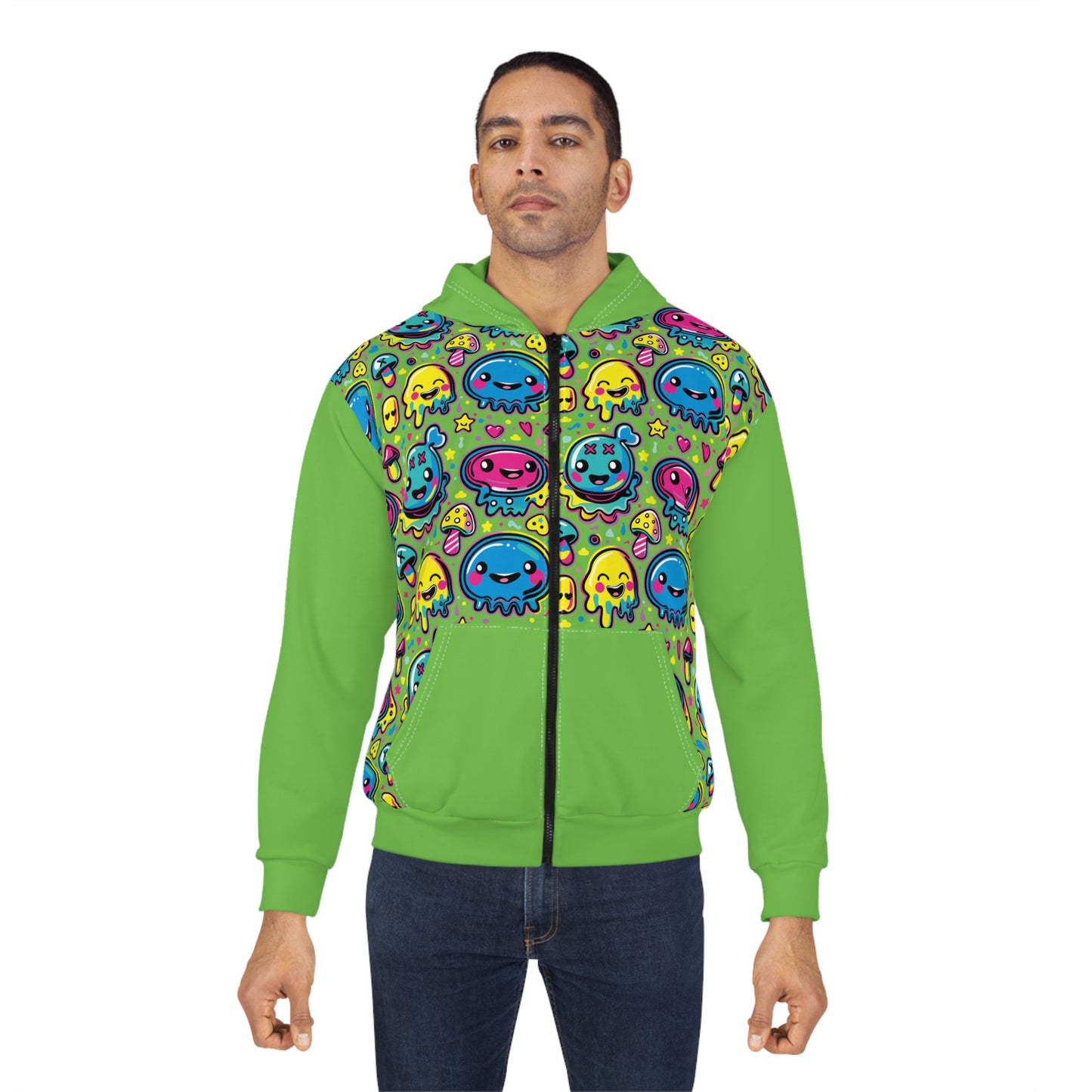 Fifth Hour of Mischief Fizzbrewed Oozelings on Unisex Zip Hoodie (AOP)