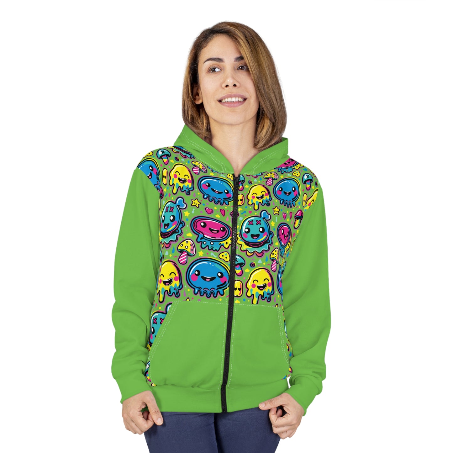 Fifth Hour of Mischief Fizzbrewed Oozelings on Unisex Zip Hoodie (AOP)