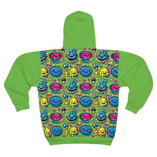 Fifth Hour of Mischief Fizzbrewed Oozelings on Unisex Zip Hoodie (AOP)