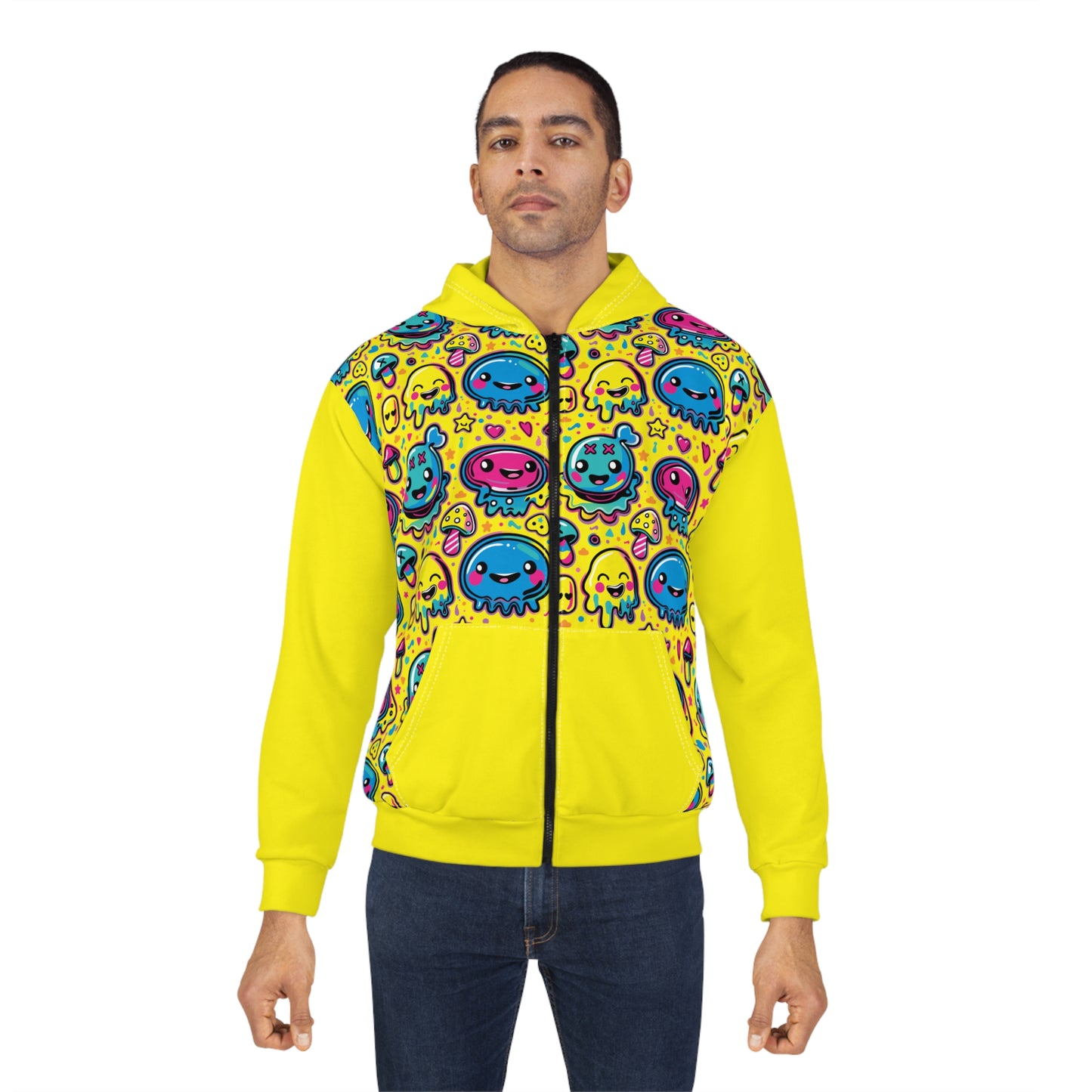 Ninth Hour of Mischief Sourcrack Oozelings on Unisex Zip Hoodie (AOP)