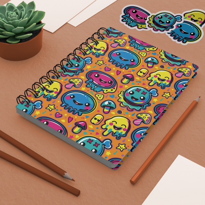 Eighth Hour of Mischief Stringpulled Oozelings Scrawls on Spiral Bound Journal