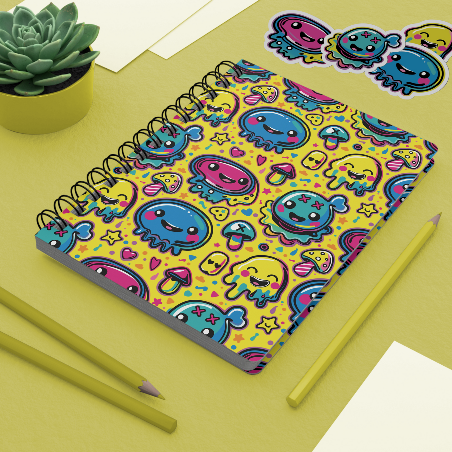 Ninth Hour of Mischief Sourcrack Oozeling Scrawls on Spiral Bound Journal