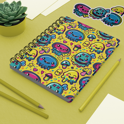 Ninth Hour of Mischief Sourcrack Oozeling Scrawls on Spiral Bound Journal