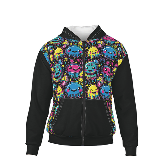 First Hour of Mischief Inkspawn Oozelings on Unisex Zip Hoodie (AOP)