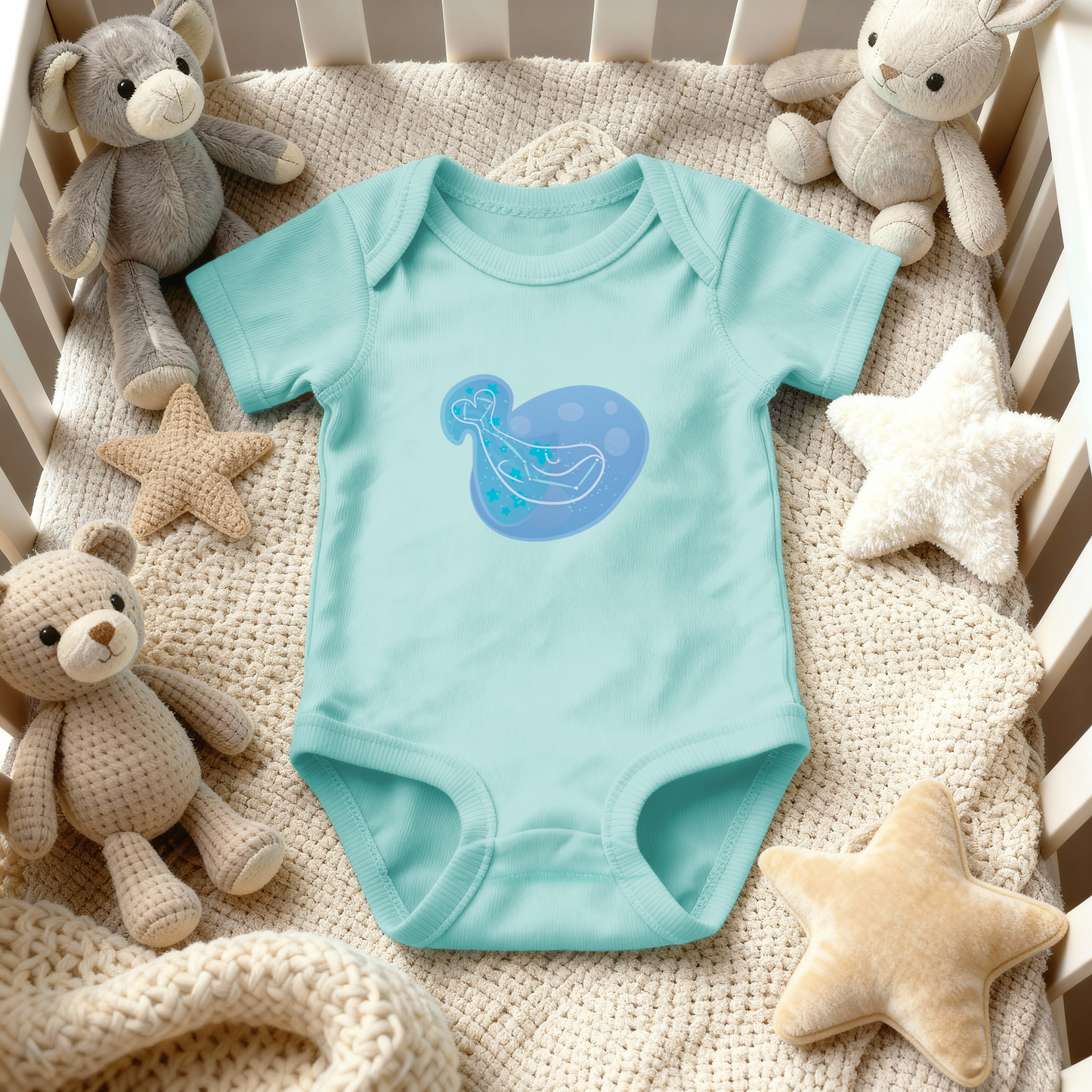 Mir the Spunky Calf Astral Zenith Traces on Infant Baby Rib Bodysuit