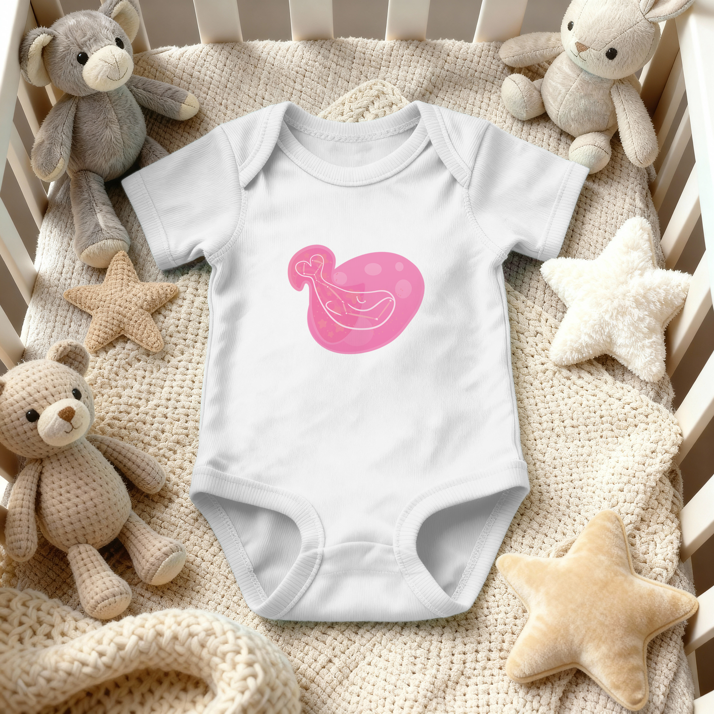 Mir the Spunky Calf Astral Dusk Traces on Infant Baby Rib Bodysuit