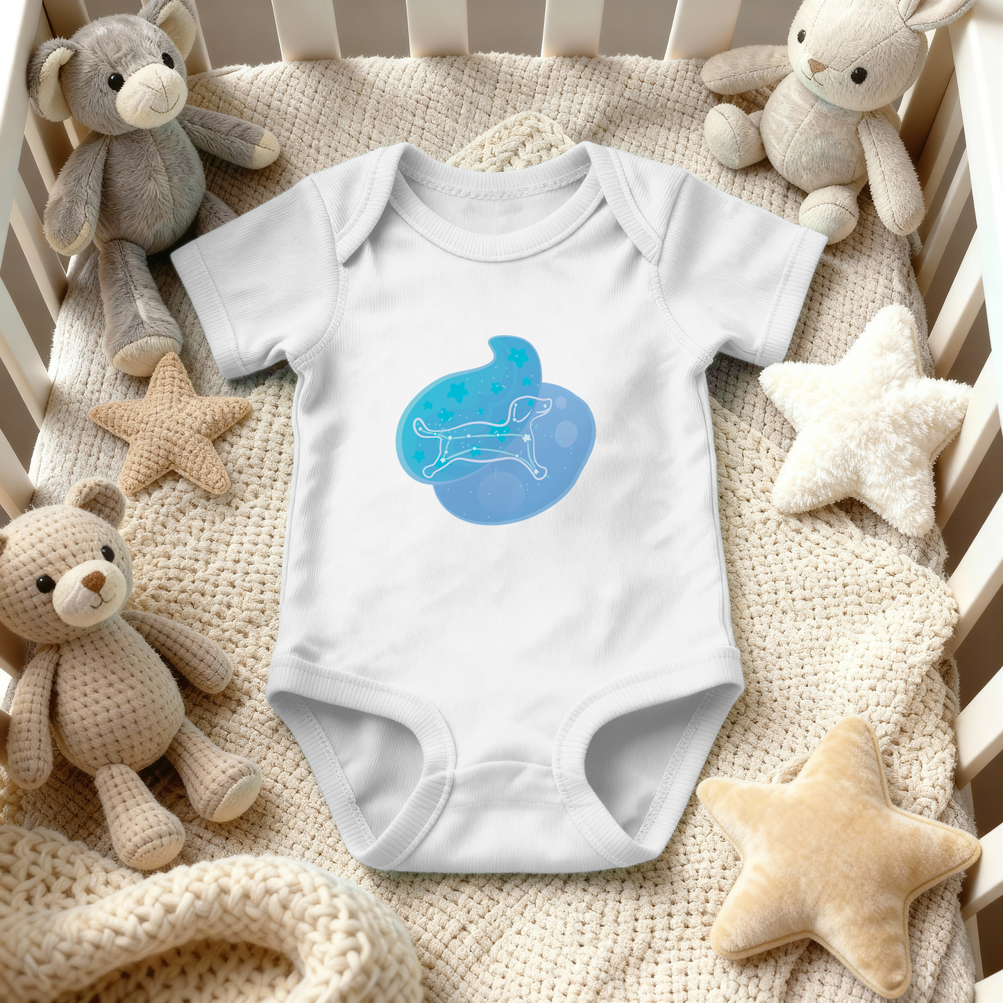 Rius the Loyal Puppy Astral Zenith Traces on Infant Baby Rib Bodysuit