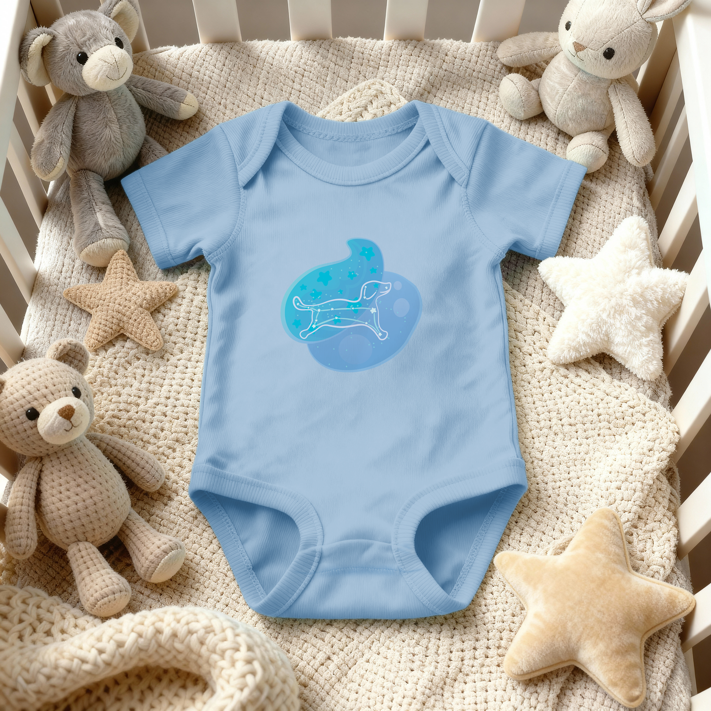 Rius the Loyal Puppy Astral Zenith Traces on Infant Baby Rib Bodysuit