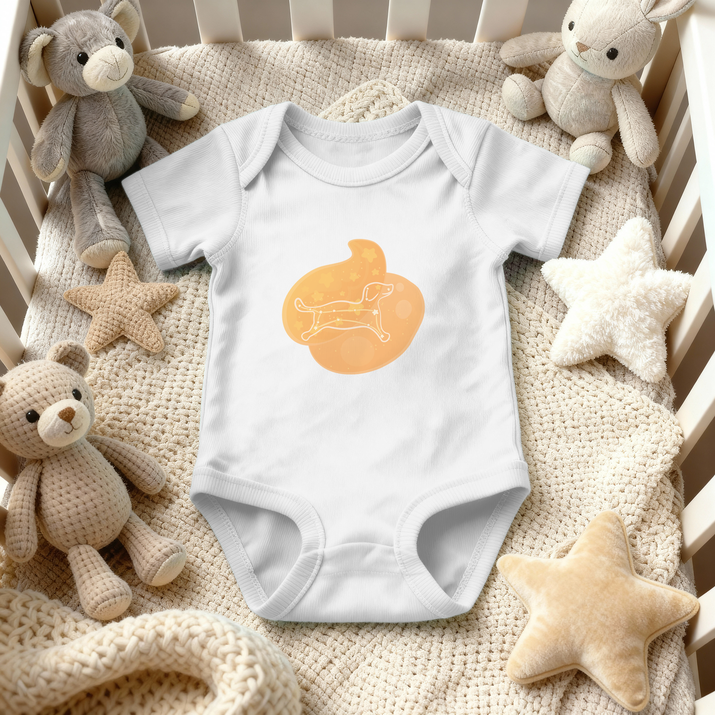 Rius the Loyal Puppy Astral Dawn Traces Infant Baby Rib Bodysuit