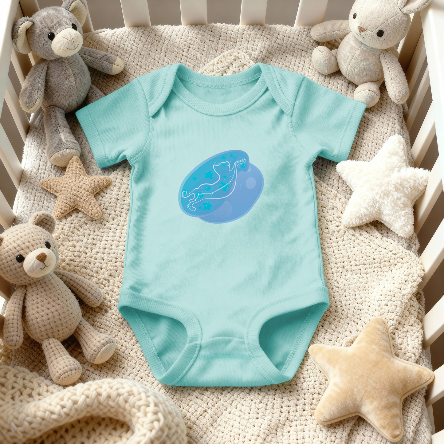 Lyn the Keen Kitten Astral Zenith Traces on Infant Baby Rib Bodysuit