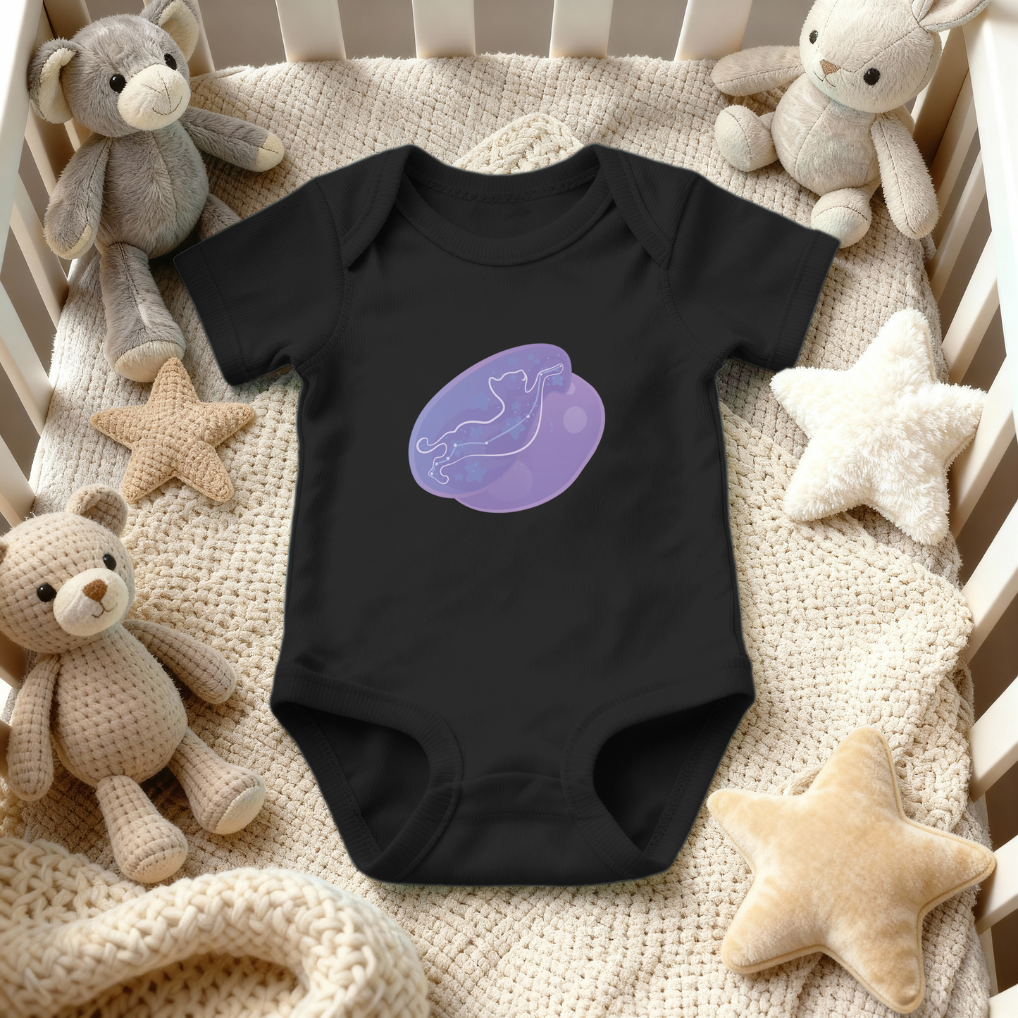 Lyn the Keen Kitten Astral Nadir Traces on Infant Baby Rib Bodysuit
