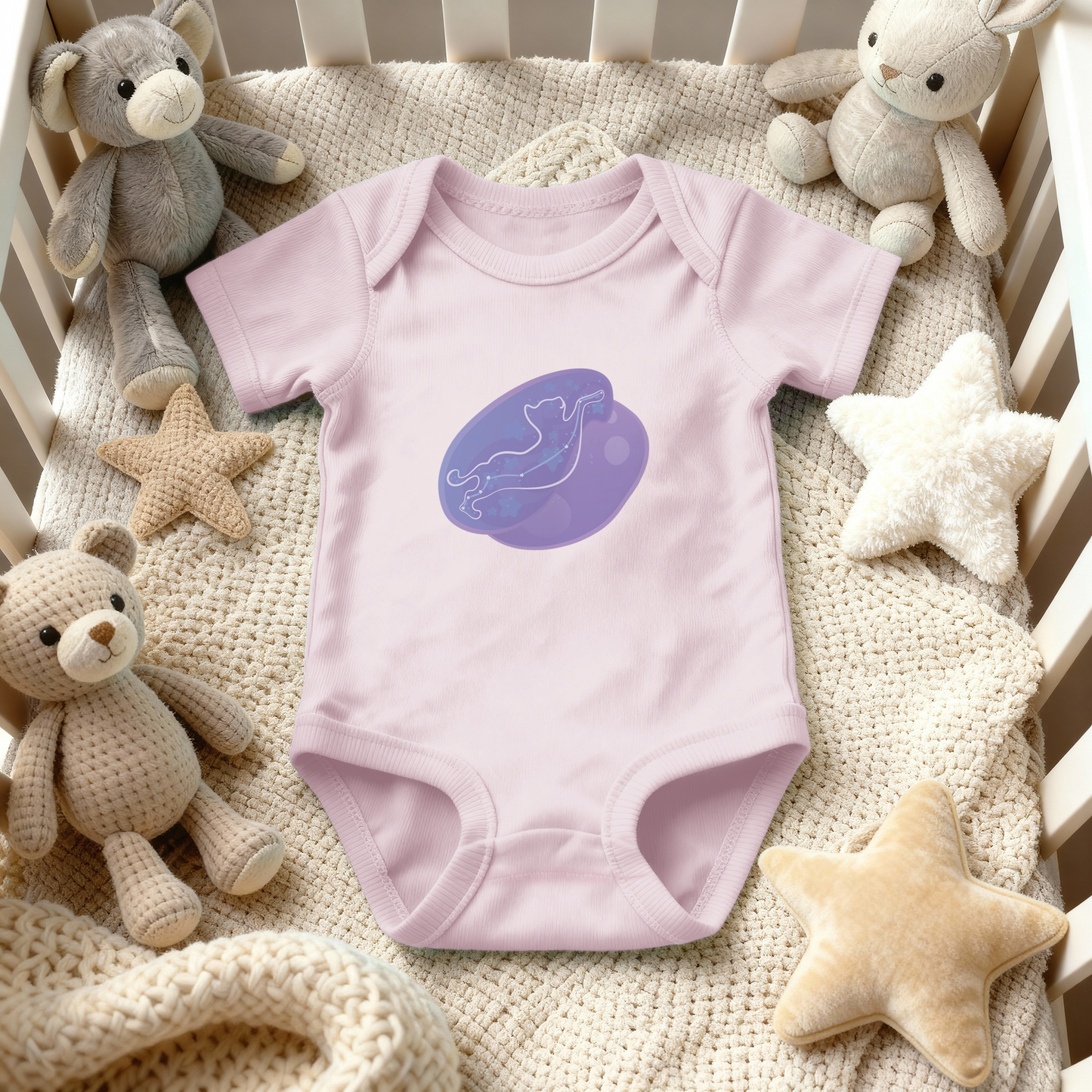 Lyn the Keen Kitten Astral Nadir Traces on Infant Baby Rib Bodysuit