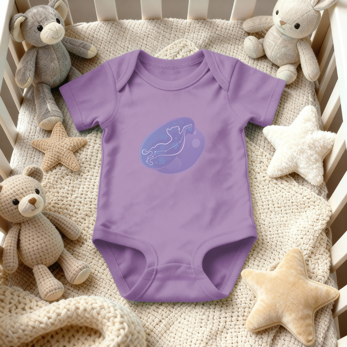 Lyn the Keen Kitten Astral Nadir Traces on Infant Baby Rib Bodysuit