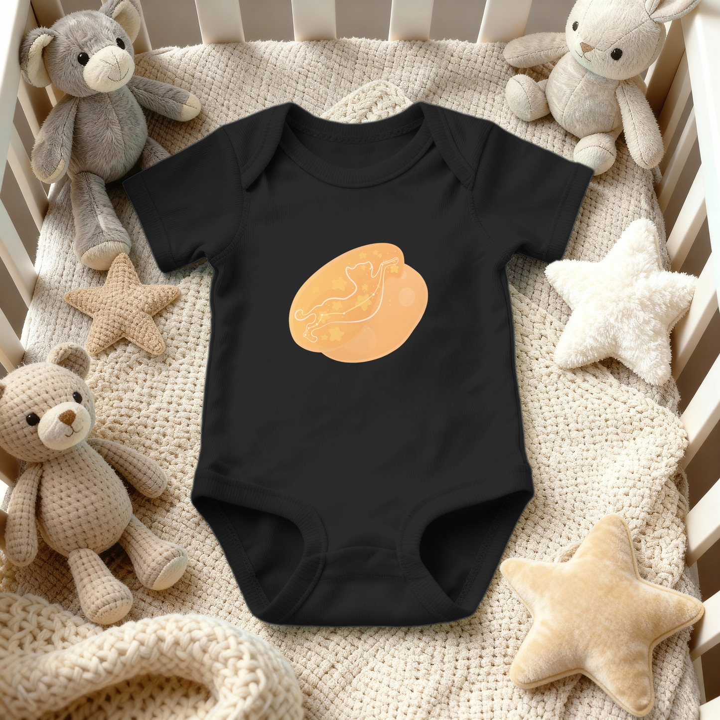 Lyn the Keen Kitten Astral Dawn Traces on Infant Baby Rib Bodysuit