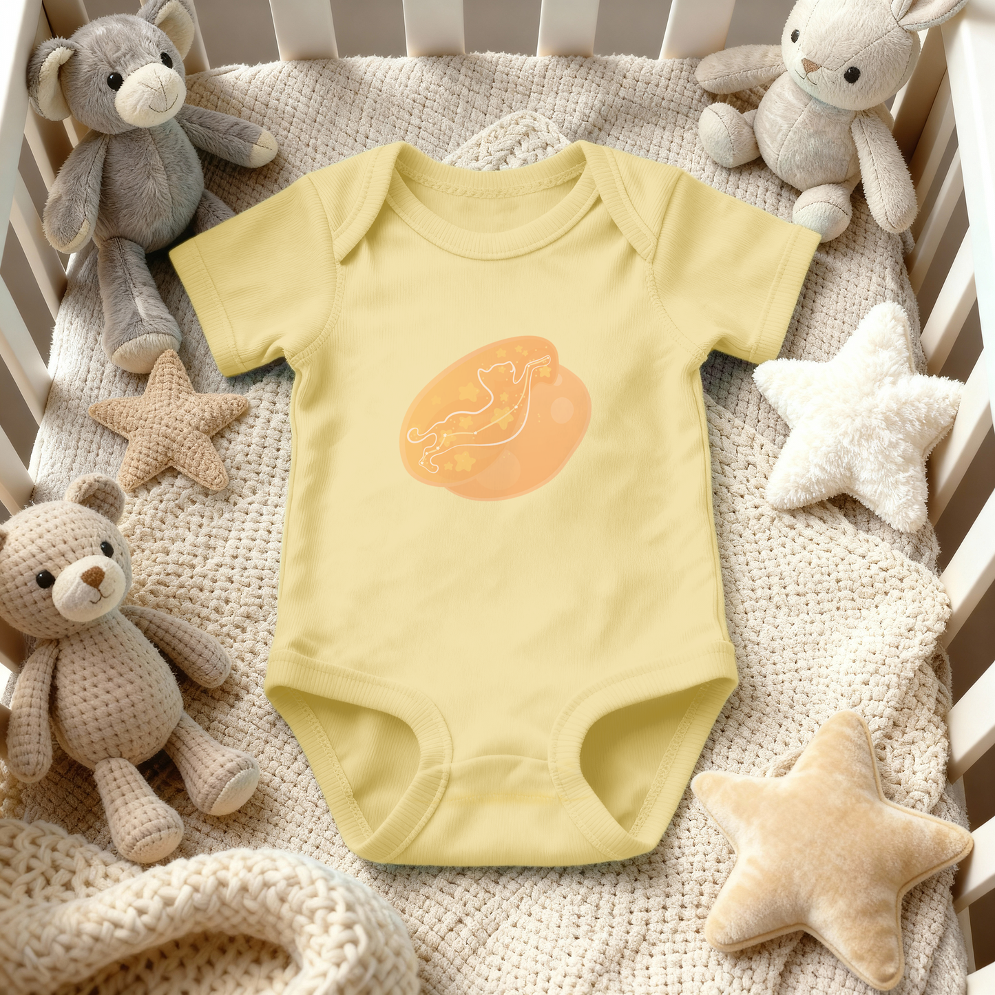 Lyn the Keen Kitten Astral Dawn Traces on Infant Baby Rib Bodysuit