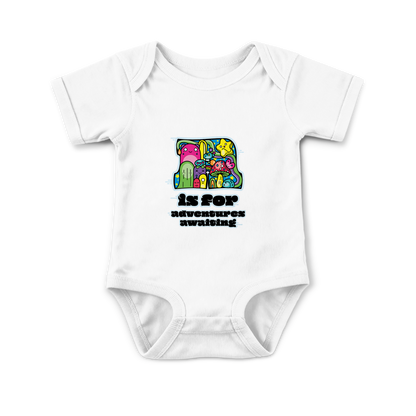 A is for Adventures Awaiting on Infant Baby Rib Bodysuit