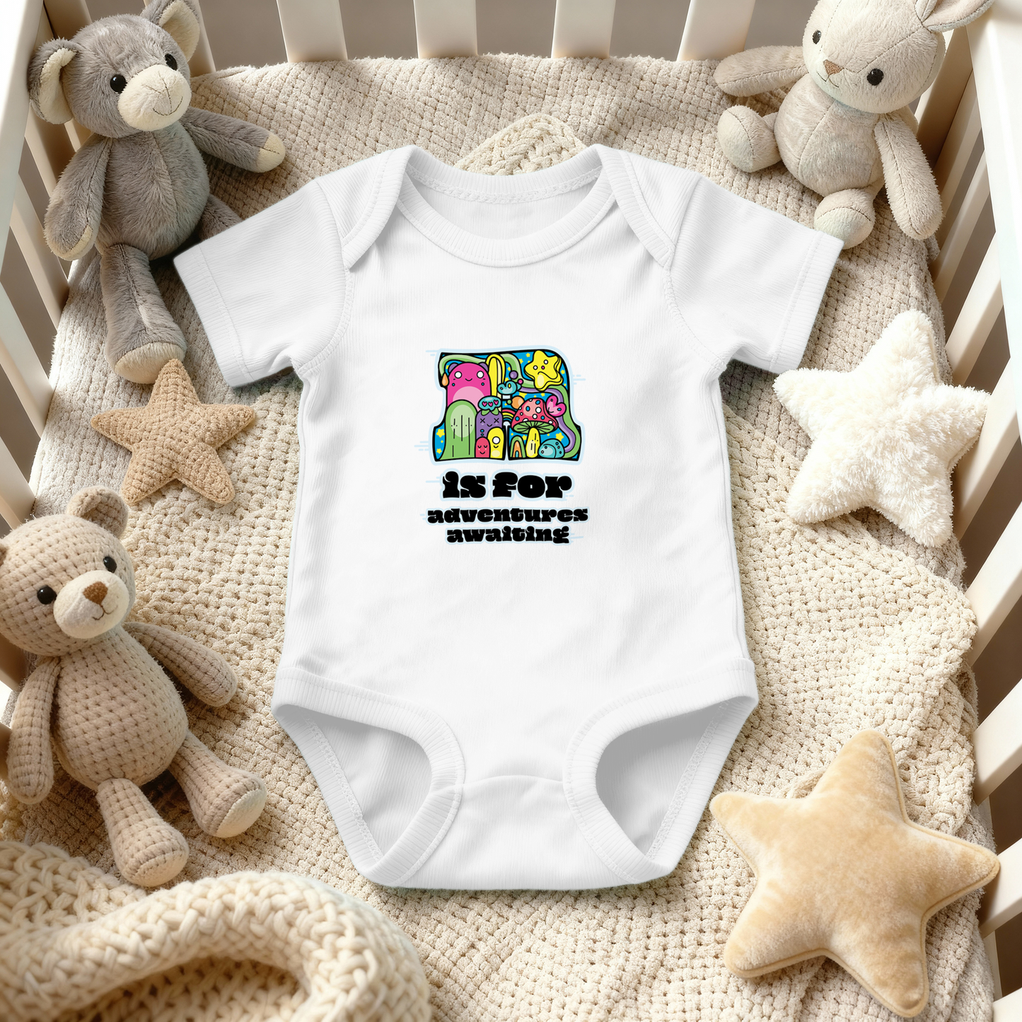 A is for Adventures Awaiting on Infant Baby Rib Bodysuit