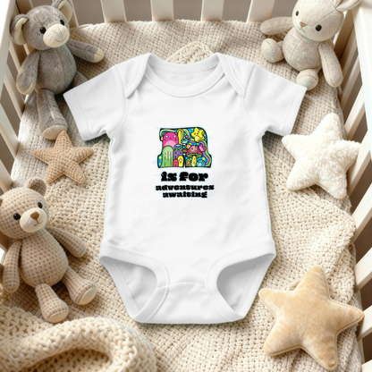 A is for Adventures Awaiting on Infant Baby Rib Bodysuit