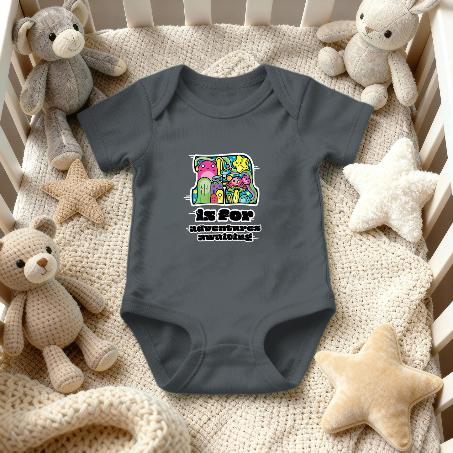 A is for Adventures Awaiting on Infant Baby Rib Bodysuit