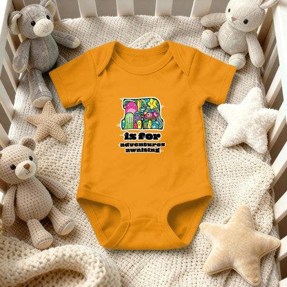 A is for Adventures Awaiting on Infant Baby Rib Bodysuit