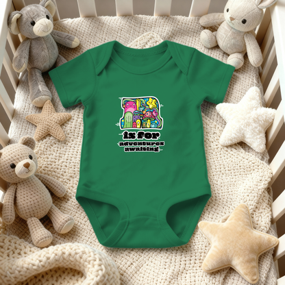 A is for Adventures Awaiting on Infant Baby Rib Bodysuit
