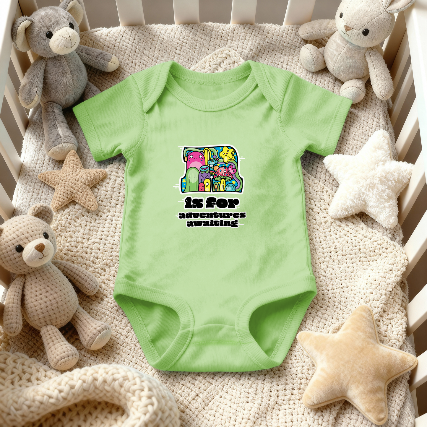 A is for Adventures Awaiting on Infant Baby Rib Bodysuit