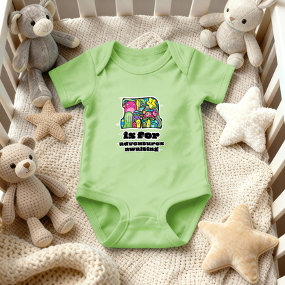 A is for Adventures Awaiting on Infant Baby Rib Bodysuit
