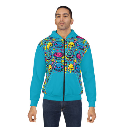 Fourth Hour of Mischief Joltsprung Oozelings on Unisex Zip Hoodie (AOP)