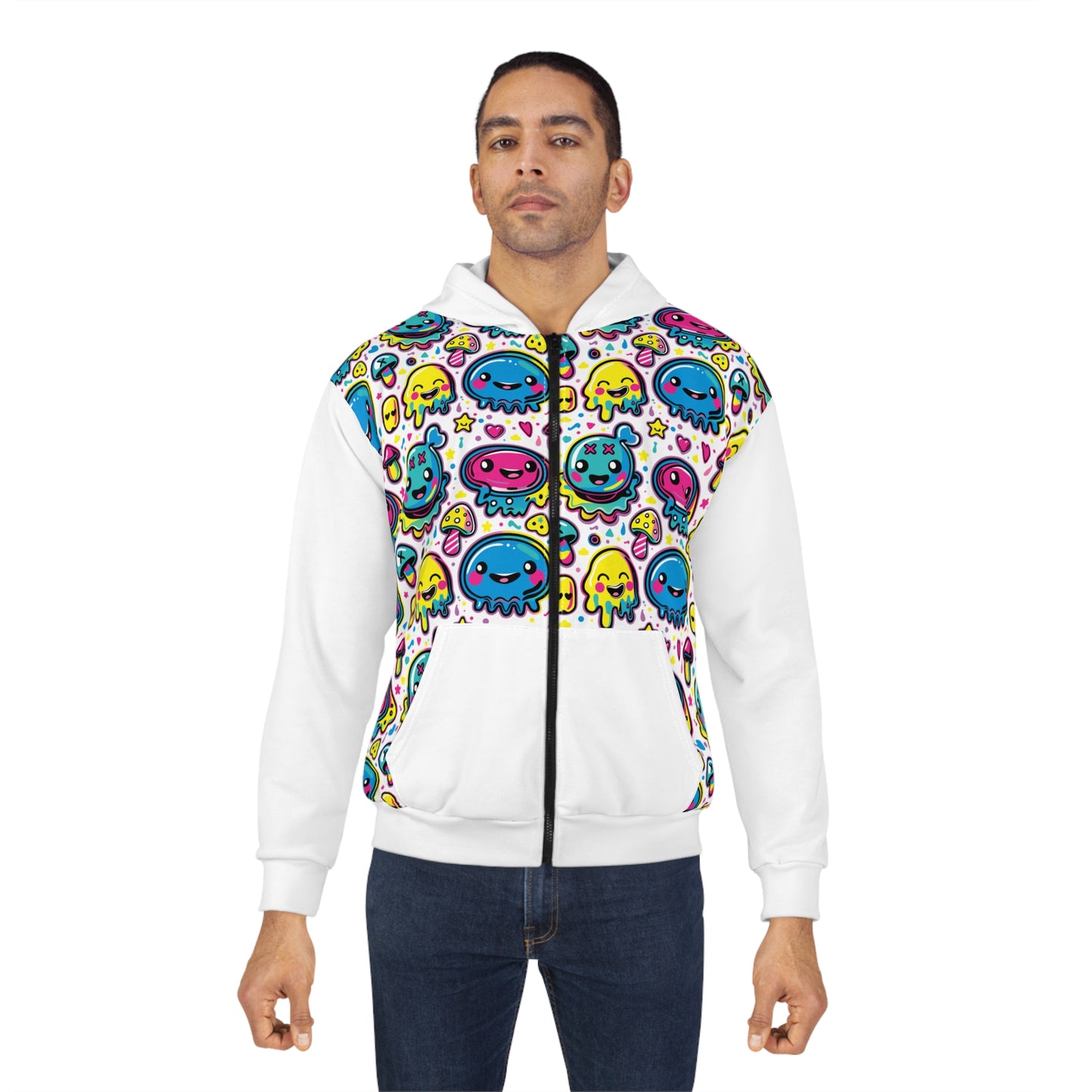 Tenth Hour of Mischief Sugarpuff Oozelings on Unisex Zip Hoodie (AOP)