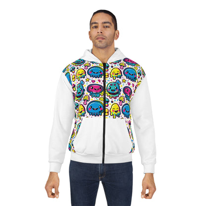 Tenth Hour of Mischief Sugarpuff Oozelings on Unisex Zip Hoodie (AOP)